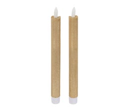 2xLedkynttil&auml; 25cm, kulta