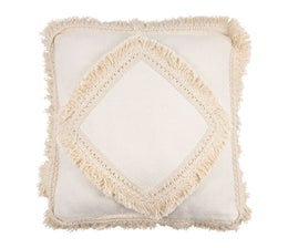 Tyynynp&auml;&auml;llinen hapsukuviolla 45x45cm, valkoinen