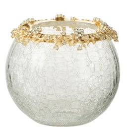 Tuikkukuppi strassikoristeilla 10cm, kirkas-kulta