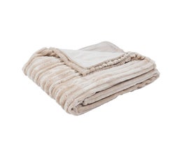 Tekoturkispeite raitakuvio 145x125cm, valkoinen