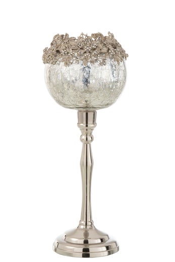 Jalallinen tuikkuastia 33cm, strassikoriste