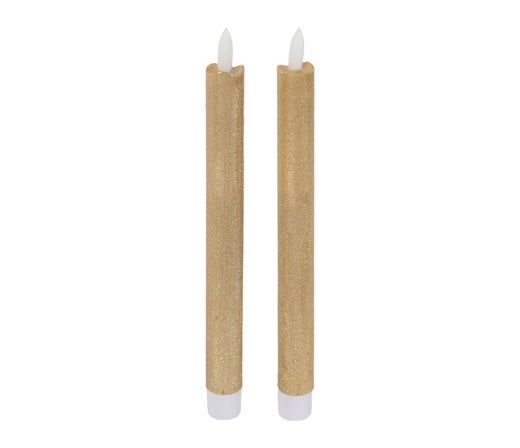 2xLedkynttil&auml; 25cm, kulta