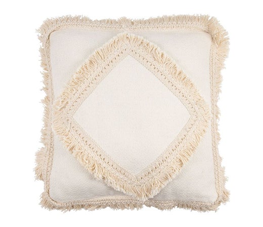 Tyynynp&auml;&auml;llinen hapsukuviolla 45x45cm, valkoinen