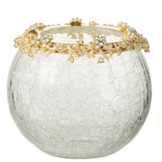 Tuikkukuppi strassikoristeilla 10cm, kirkas-kulta