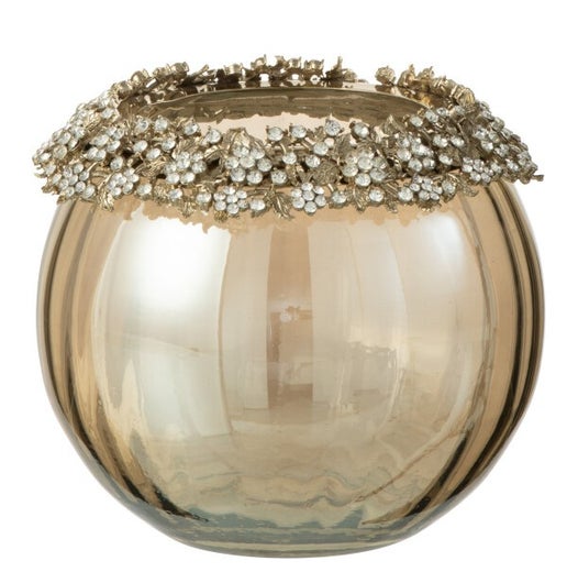 Tuikkukuppi strassikoristeilla 10cm, sampanja